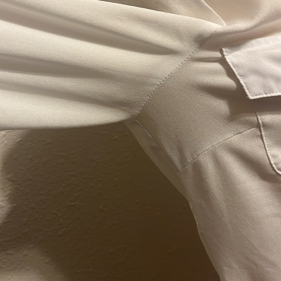 41 Hawthorn White Half Button Down Blouse Size M - Picture 5 of 9